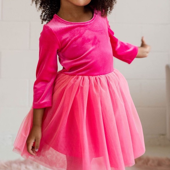 Taylor Joelle Hot Pink Velvet Tulle Barbie Dress Girls Size 7 -  www.elladascalosphotography.com